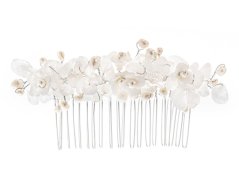 Svatební hřeben do vlasů s průsvitnými kamínky a krystaly