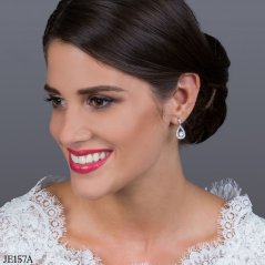 Svatební náušnice krystalová luxusní kapka
