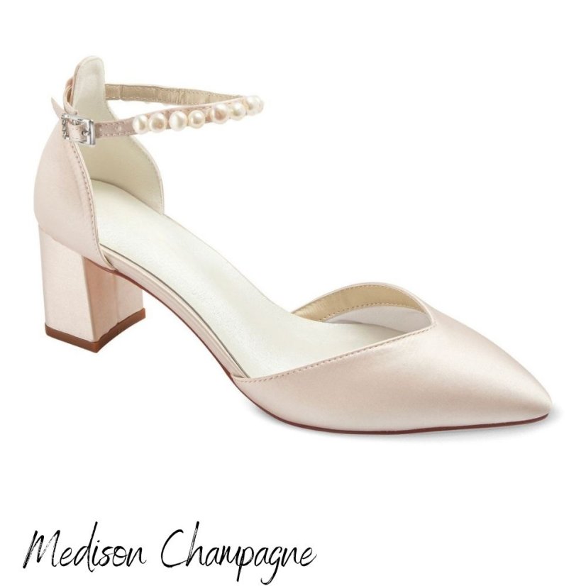 Svatební boty Madison Champagne - Velikost: 36, Výška podpatku: 6 cm