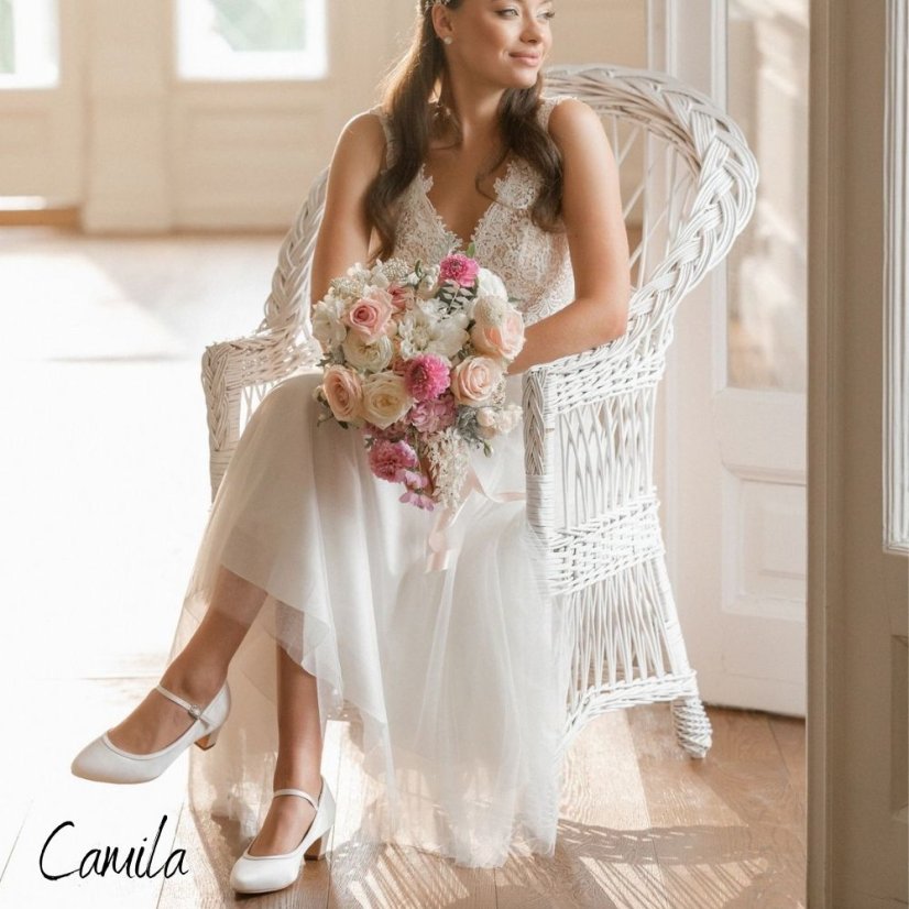Svatební boty Camila - Velikost: 42, Výška podpatku: 4,7 cm